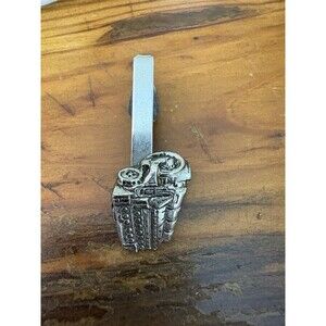 Vintage Mercury Industries Silver Tone Machinery Tie Clip